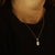 Mother of Pearl and Diamond Cable Chain Pendant Necklace Yellow Gold