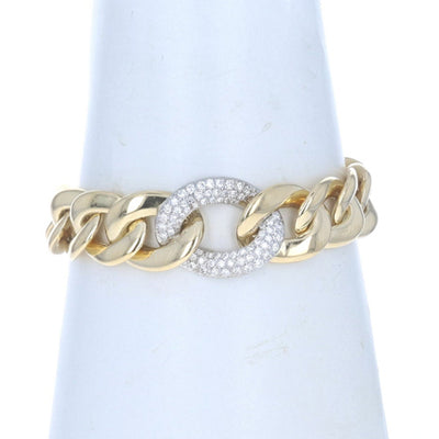 2.68ctw Diamond Graduated Curb Bracelet Yellow Gold