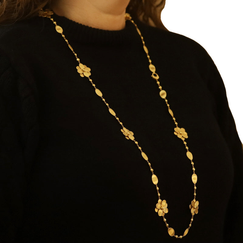 Marco Bicego Petali Beaded Cable Necklace Yellow Gold