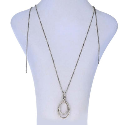 David Yurman Continuance .47ctw Diamond Pendant Necklace Sterling Silver