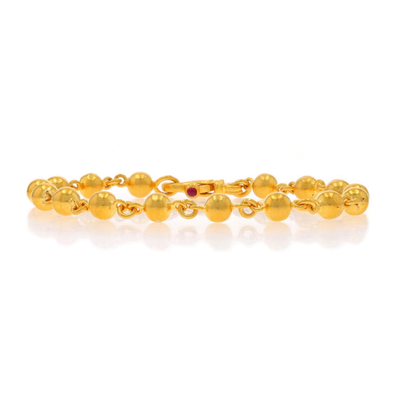 Gurhan Ruby Bead Link Bracelet Yellow Gold