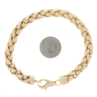 Fancy Wheat Bracelet Yellow Gold