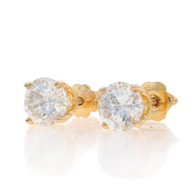 1.70ctw Diamond Earrings Yellow Gold