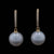 Diamond and Cultured Freshwater Pearl Earrings Yellow Gold
