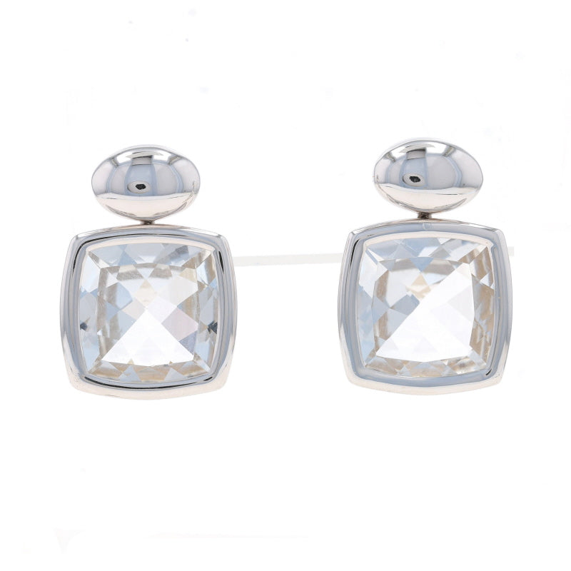 A & Furst 11.80ctw White Topaz Earrings White Gold