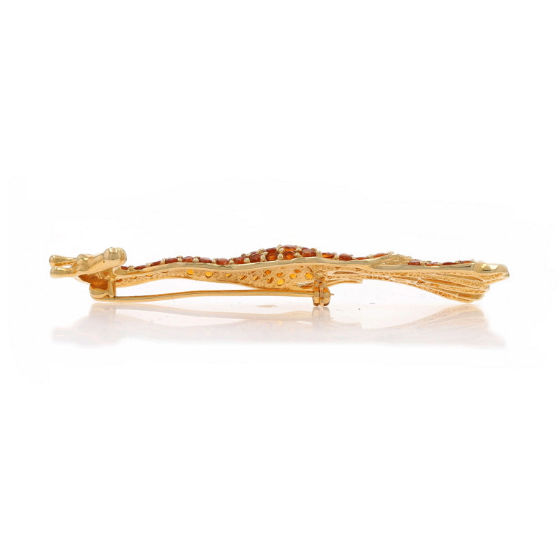 6.21ctw Diamond and Citrine Brooch Yellow Gold