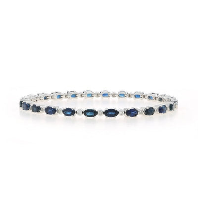 8.85ctw Sapphire and Diamond Women's Bracelet White Gold