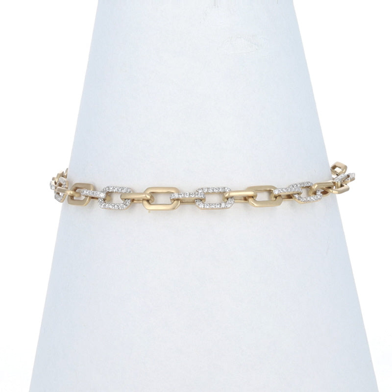 .62ctw Diamond Paperclip Bracelet Yellow Gold