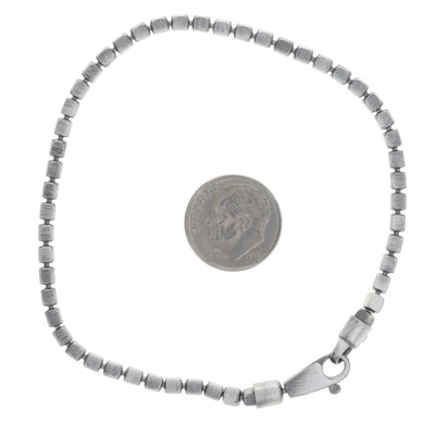 Men's Rectangular Bead Bracelet Sterling Silver