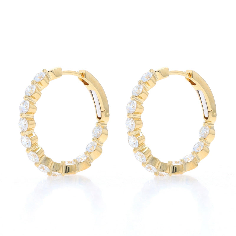 2.07ctw Diamond Earrings Yellow Gold