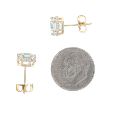 Michael M 1.92ctw Aquamarine and Diamond Earrings Yellow Gold