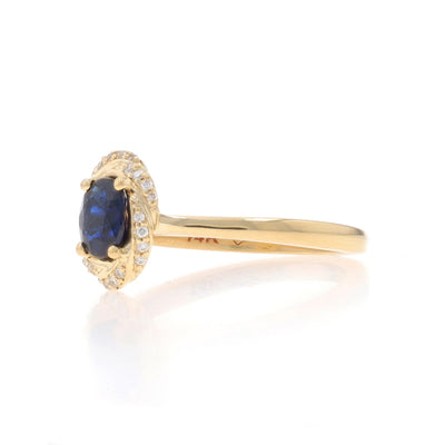 .91ctw Sapphire and Diamond Ring Yellow Gold