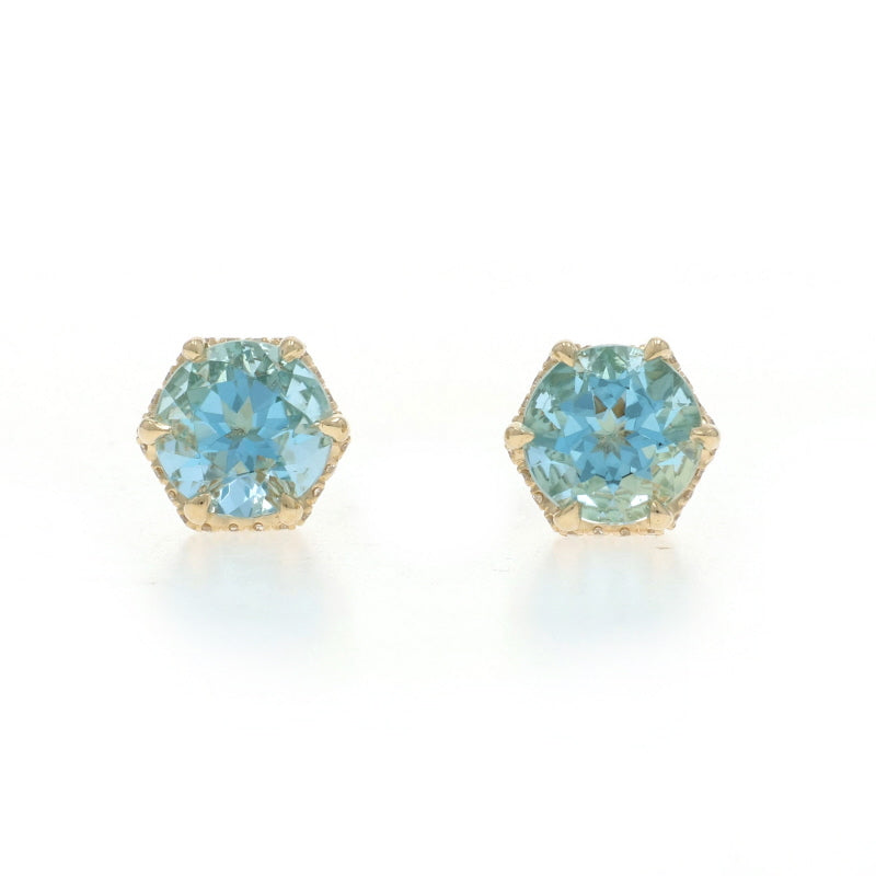 Michael M 1.92ctw Aquamarine and Diamond Earrings Yellow Gold