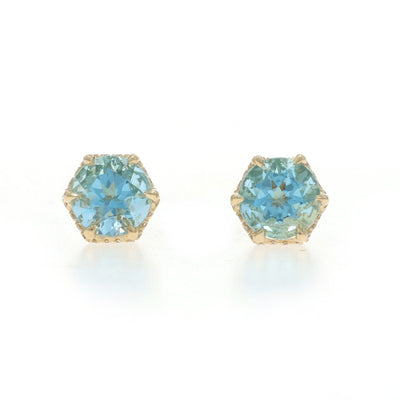 Michael M 1.92ctw Aquamarine and Diamond Earrings Yellow Gold