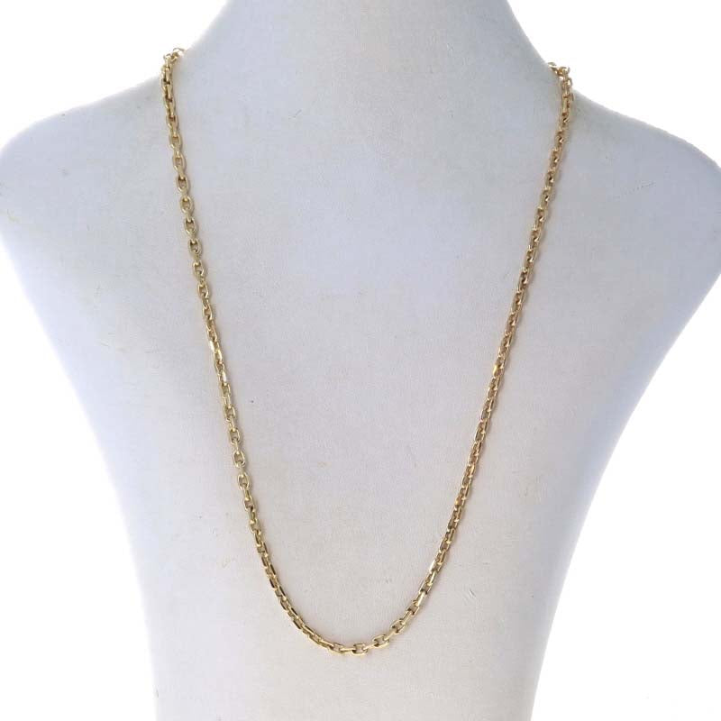 Diamond Cut Cable Chain Necklace Yellow Gold