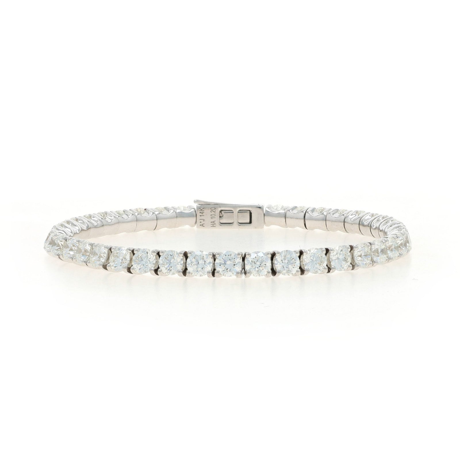 Comfort Fit Eternity Tennis Bracelet 10.20ctw Diamond Women's Bracelet White Gold