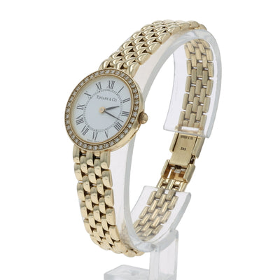 Tiffany & Co. Classic Round .40 Diamond Ladies Watch Yellow Gold Quartz