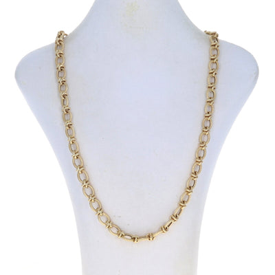 Fancy Link Chain Necklace Yellow Gold