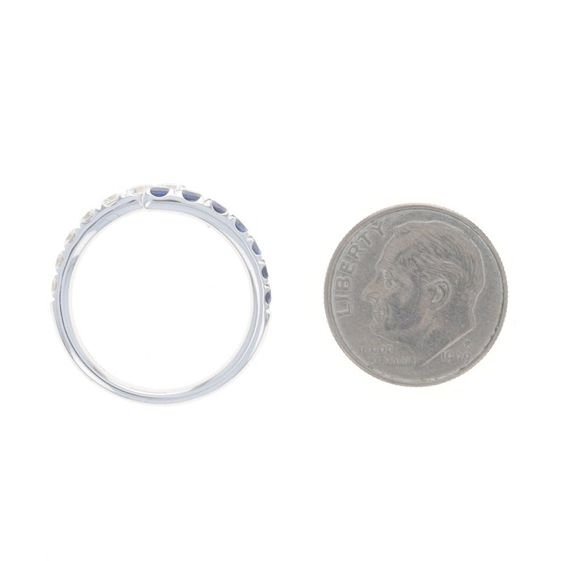 .97ctw Sapphire and Diamond Band White Gold