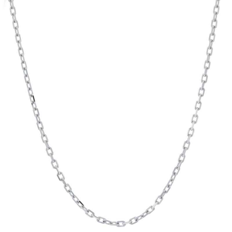 Diamond Cut Cable Chain Necklace White Gold