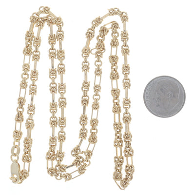 Fancy Byzantine Chain Necklace Yellow Gold