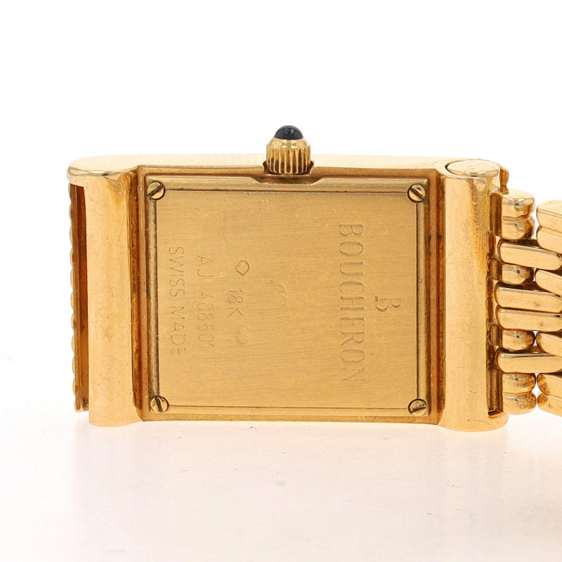 Boucheron Reflet Small Diamond and Synthetic Sapphire Ladies Wristwatch AJ 408601 Yellow Gold Quartz