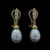 Elizabeth Rand .28ctw Freshwater Pearl and Diamond Earrings Yellow Gold