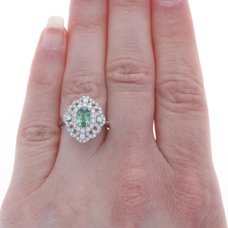 1.70ctw Alexandrite and Diamond Ring Platinum