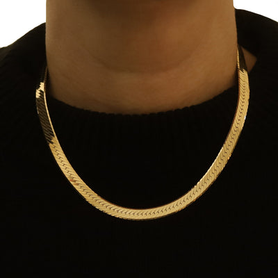 Milor Herringbone Necklace Yellow Gold