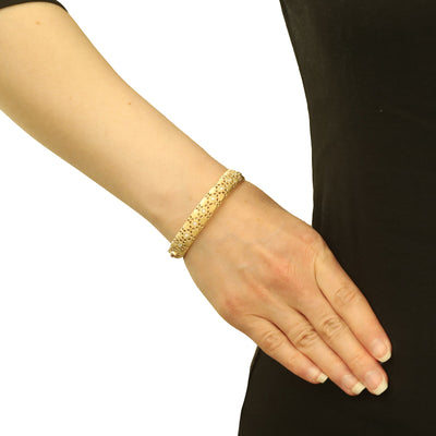 Roberto Coin Granada Satin .50ctw Diamond and Synthetic Ruby Bracelet Yellow Gold