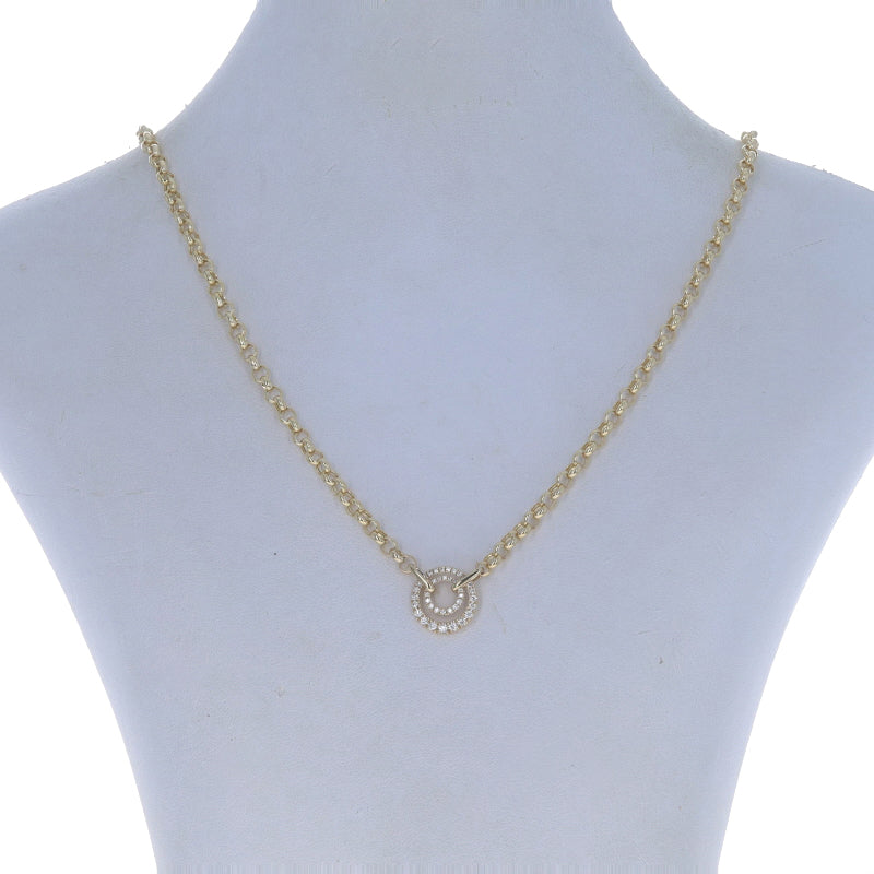 0.32ctw Diamond Pendant Necklace Yellow Gold