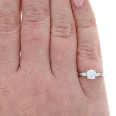1.72ctw Diamond and Diamond Engagement Ring & Wedding Band Platinum
