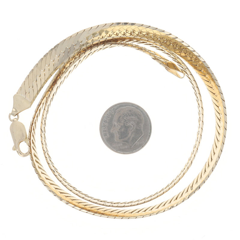 Milor Herringbone Necklace Yellow Gold