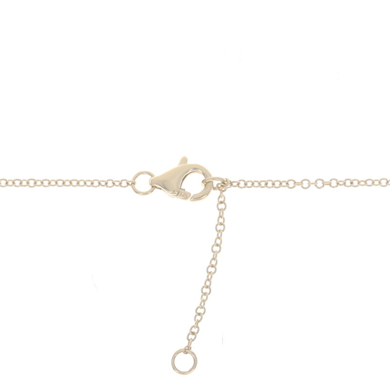 Mother of Pearl and Diamond Cable Chain Pendant Necklace Yellow Gold