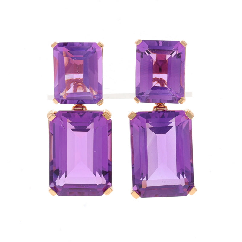 18.25ctw Amethyst Earrings Rose Gold