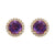 2.71ctw Amethyst and Diamond Earrings Yellow Gold