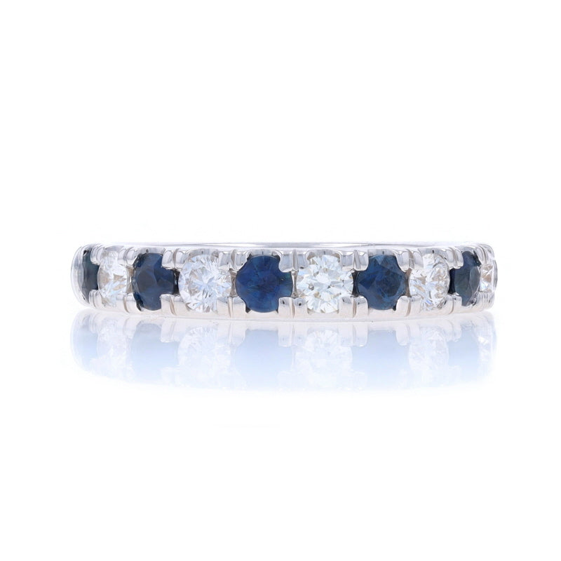 1.28ctw Sapphire and Diamond Band White Gold
