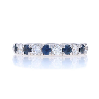 1.28ctw Sapphire and Diamond Band White Gold