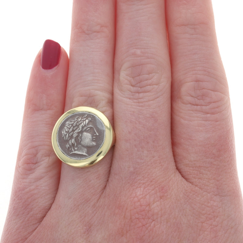 Ancient Greek Coin Ring Yellow Gold