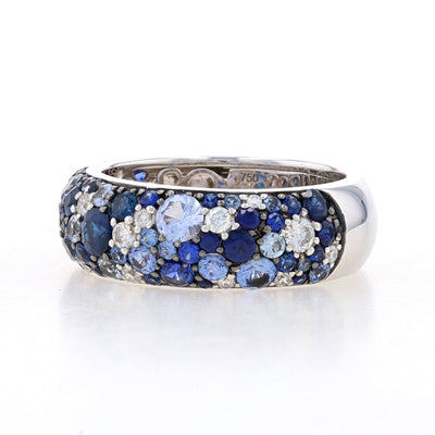 Danhier 2.95ctw Sapphire and Diamond Band White Gold
