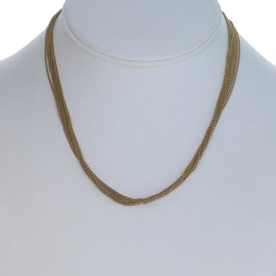 Women's Cable Chain Multi-Strand Necklace Yellow Gold