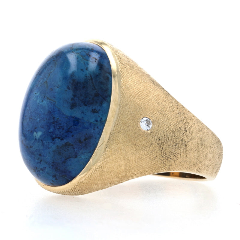 Lapis Lazuli and Diamond Ring Yellow Gold