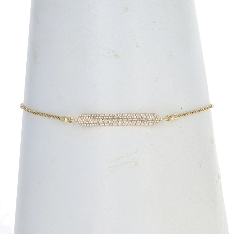 22K Yellow Gold Bracelet W/ Textured Chain & Light Etched Leaf on