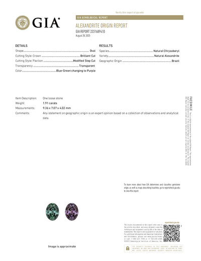 3.31ctw Alexandrite and Diamond Ring Platinum