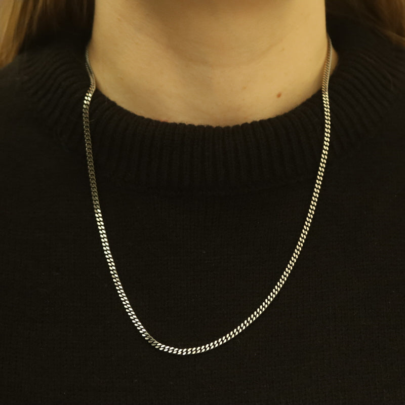 Men's Curb Necklace Sterling Silver