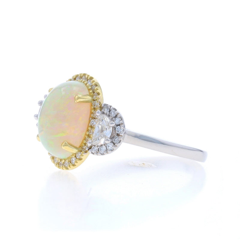 3.13ctw Australian Opal and Diamond Ring White Gold