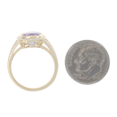 .32 Tanzanite and Diamond Ring Yellow Gold