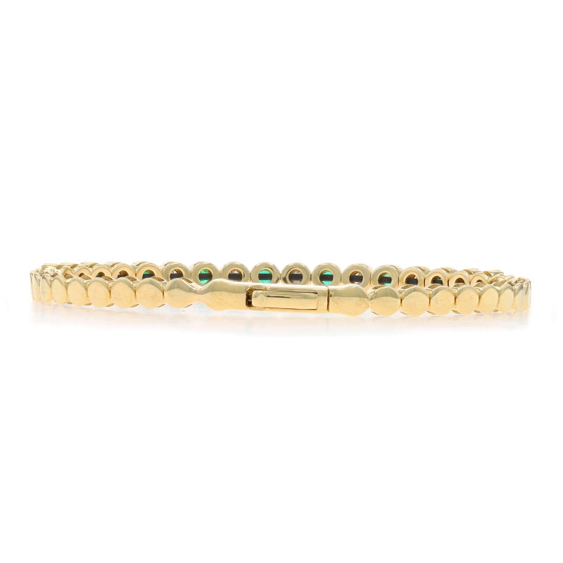 2.12ctw Emerald and Diamond Bracelet Yellow Gold