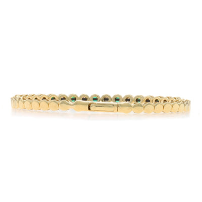 2.12ctw Emerald and Diamond Bracelet Yellow Gold