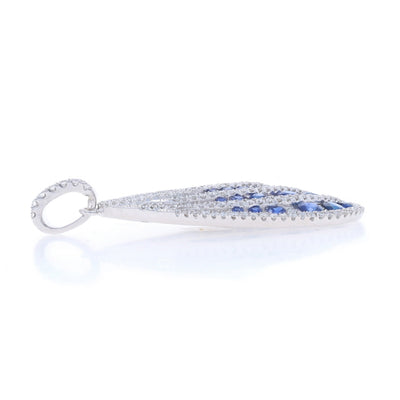 1.65ctw Sapphire and Diamond Pendant White Gold